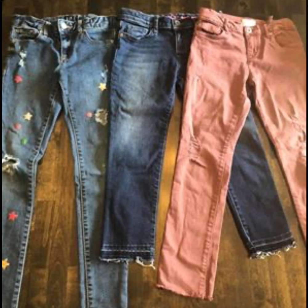 Girls Skinny Cropped Jeans